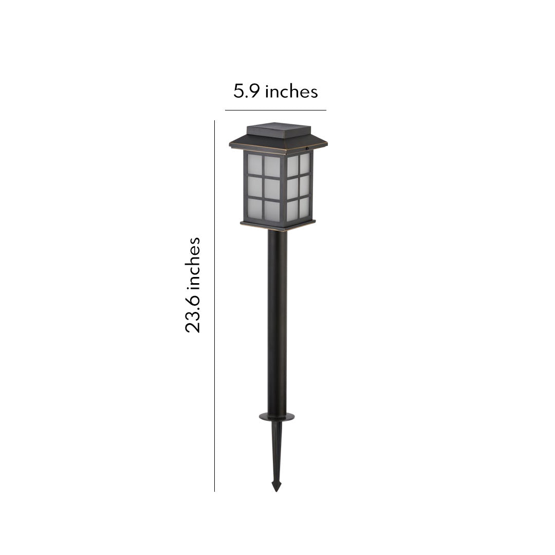 Solar Full Copper Outdoor Path Light Lantern Style Warm White IP55 Garden Stake