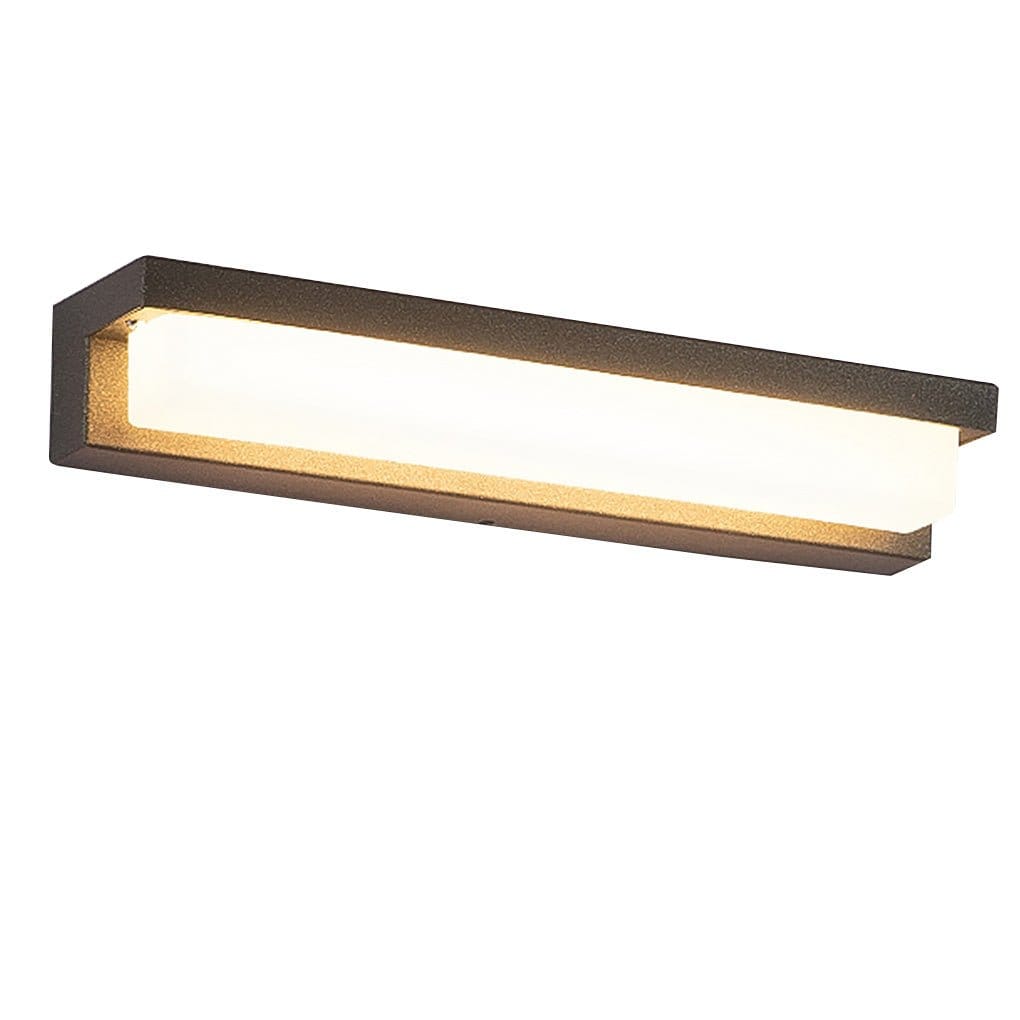 Modern Gray Horizontal Down-Light LED Wall Sconce Stainless Steel Aluminum PC Solar or Hardwired IP54 2 Sizes Courtyard Villa | NordaLight