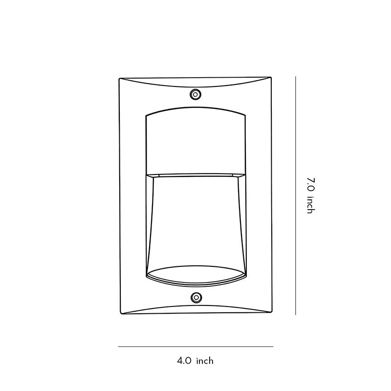 Surface Mounted LED Step Light Aluminum Glass Black 4W IP65 3000K Stair Wall Sconce