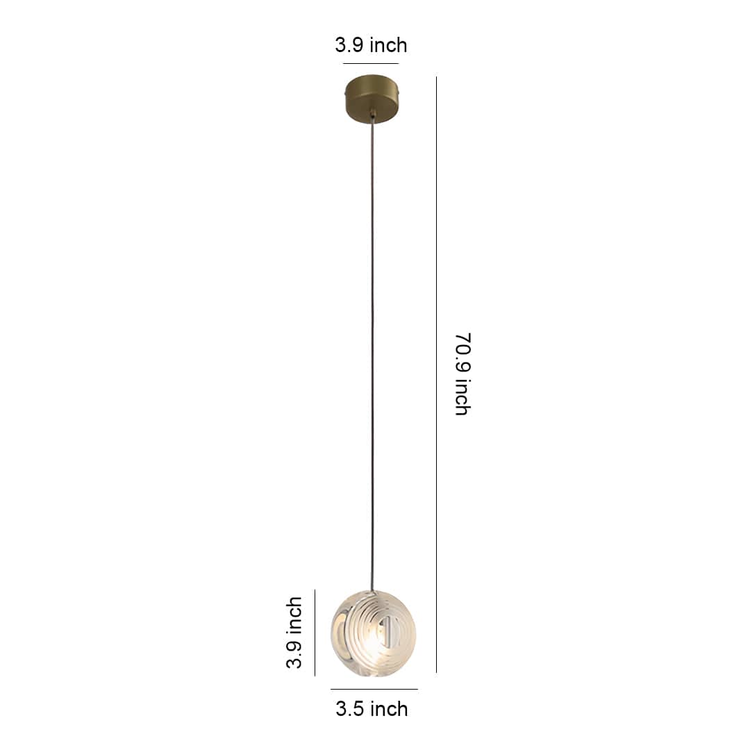 Crystal Glass Sphere Mini Pendant Light Modern Metal G4 LED 12W Warm White Transparent Brown | NordaLight