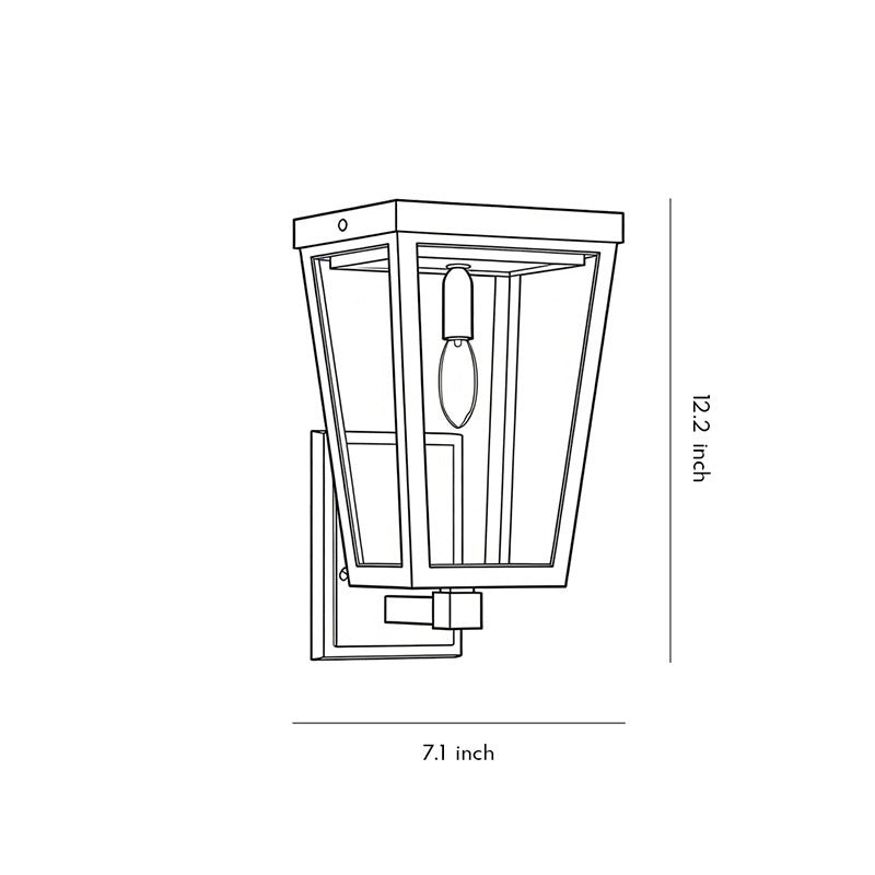 Modern LED Outdoor Wall Lantern Solar Hardwired Dual Power Die-Cast Aluminum Glass Black IP43 3000K