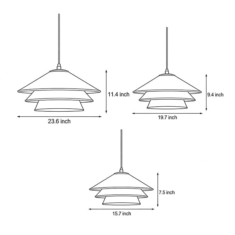 Three-Tier Parchment Paper Twine Pendant Light Gold Metal LED 3000K Warm White 3 Sizes Indoor