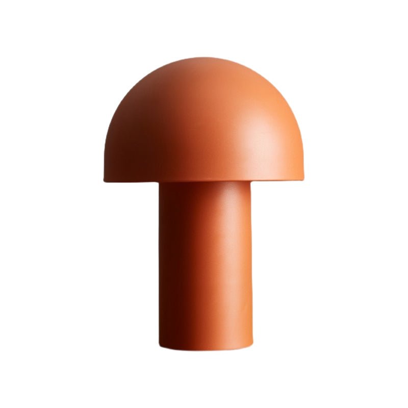 Frosted Dome Mushroom Table Lamp Electroplated Metal Nordic Plug-In 2 Sizes White Orange or Green