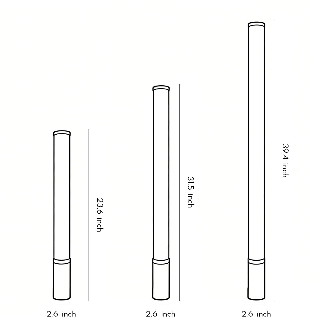 Modern Cylindrical LED Bollard Light 360° Waterproof Outdoor Lawn Pathway Lighting Black Aluminum Acrylic IP65