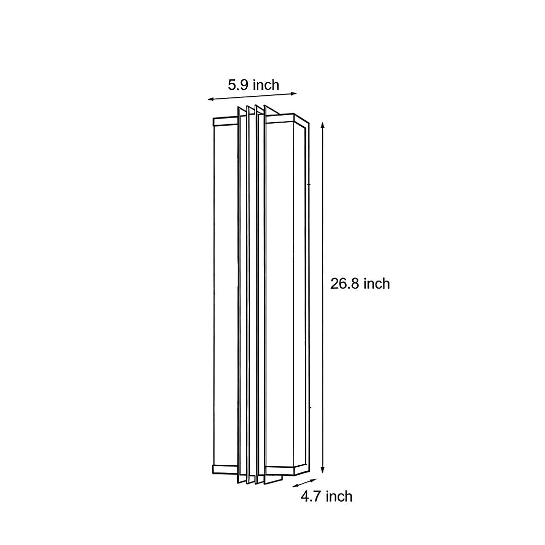 Modern LED Outdoor Wall Sconce Stainless Steel Resin Marble 30W 3CCT IP54 Black Gold 27 Inch