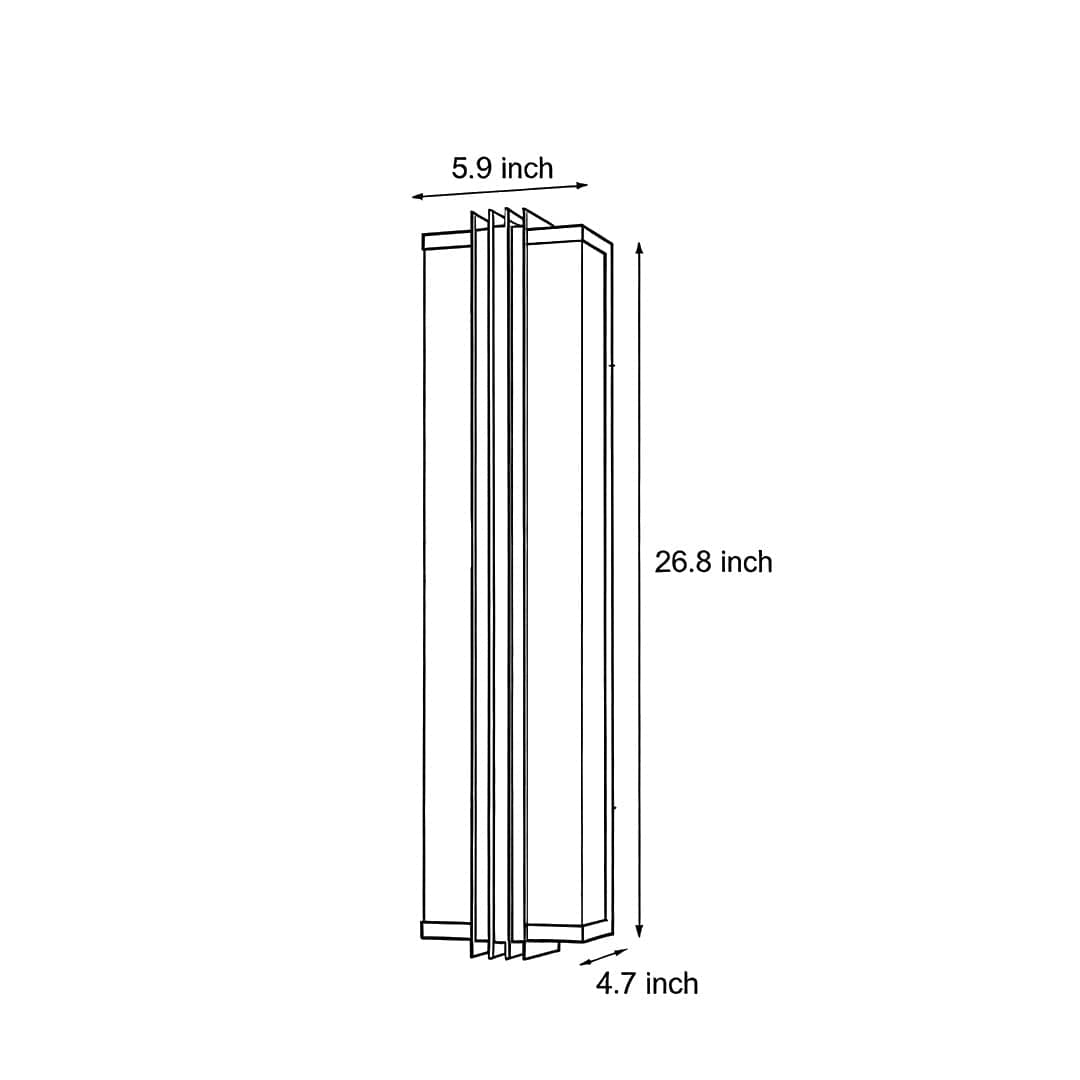 Modern LED Outdoor Wall Sconce Stainless Steel Resin Marble 30W 3CCT IP54 Black Gold 27 Inch | NordaLight