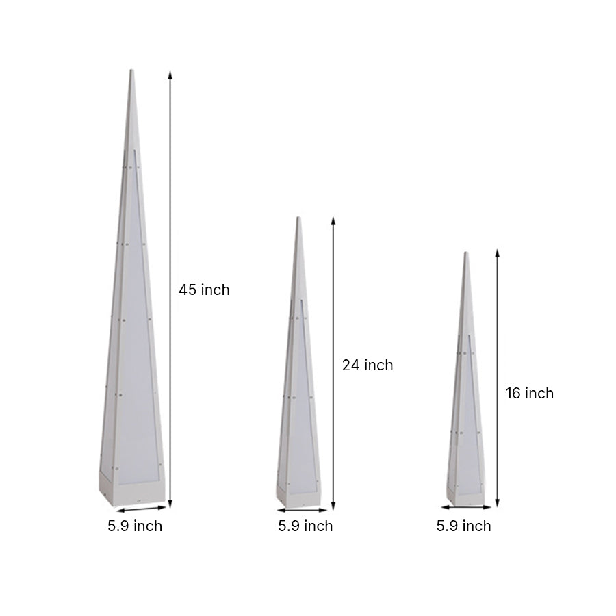 Pyramid Stainless Steel PC LED Outdoor Floor Lamp IP54 USB Rechargeable 3000K