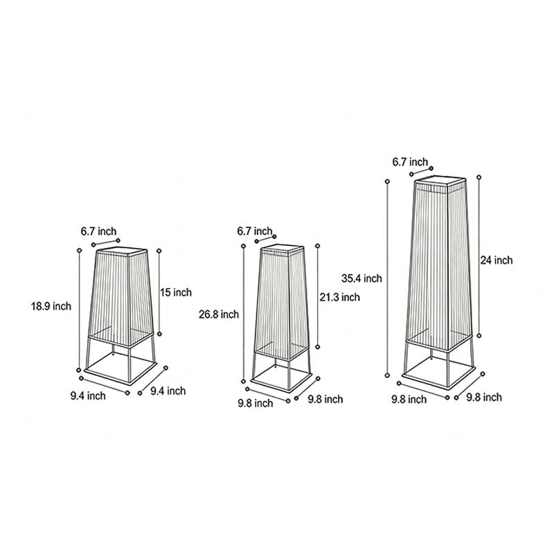 Woven Rubber Rustic Outdoor Floor Lamp IP65 Stainless Steel Solar/Hardwired 3000K