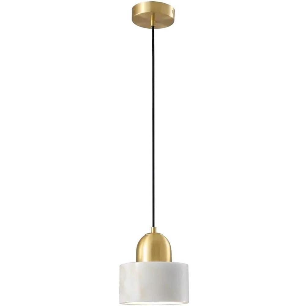 Marble Drum Mini Pendant Ivory White Black Green E26 4 Colors