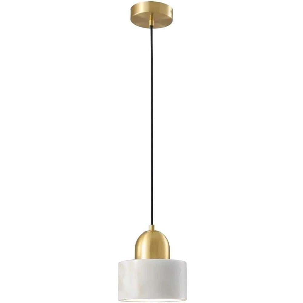 Marble Drum Mini Pendant Ivory White Black Green E26 4 Colors | NordaLight