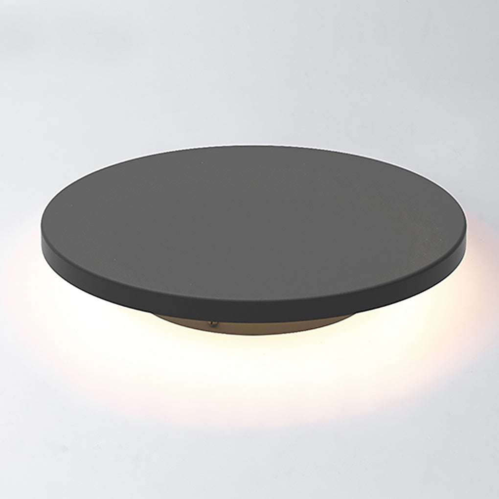 Round Solar Hardwired Lawn Ground Light Die-Cast Aluminum Ring Halo Bottom Emitting LED IP65