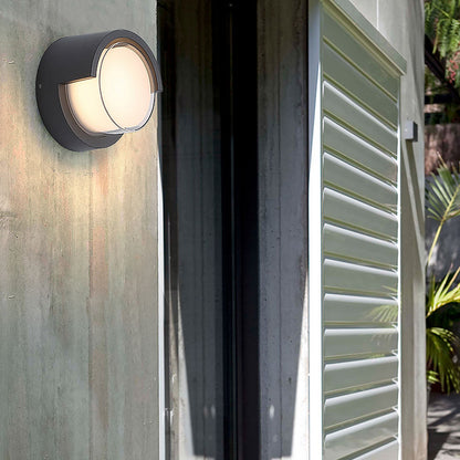Modern Geometric Outdoor Wall Sconce Round or Square Die-Cast Aluminum Acrylic IP54 12W 3000K Courtyard Villa