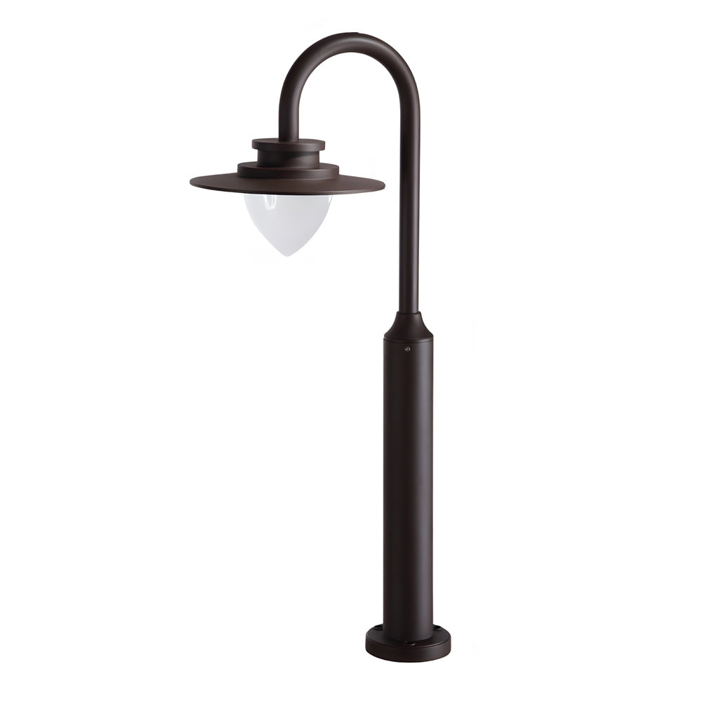 Modern Outdoor LED Lawn Post Light Arc Arm Die-Cast Aluminum COB 8W 23.6 Inch