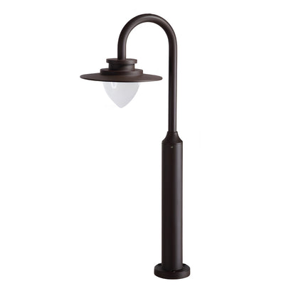 Modern Outdoor LED Lawn Post Light Arc Arm Die-Cast Aluminum COB 8W 23.6 Inch