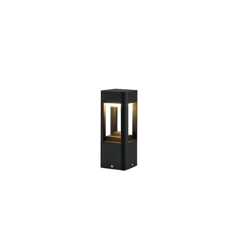 Die-Cast Aluminium LED Bollard Light 3000K IP55 Hardwired Matte Black 3 Heights Pathway Garden