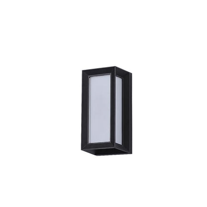 Industrial Rectangular Outdoor Wall Sconce PMMA Aluminum LED 12W Black or White