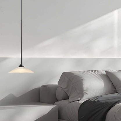 Modern Black Aluminium White Acrylic Cone LED Pendant Light 5W 3000K Minimalist Indoor