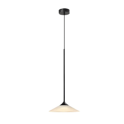 Modern Black Aluminium White Acrylic Cone LED Pendant Light 5W 3000K Minimalist Indoor