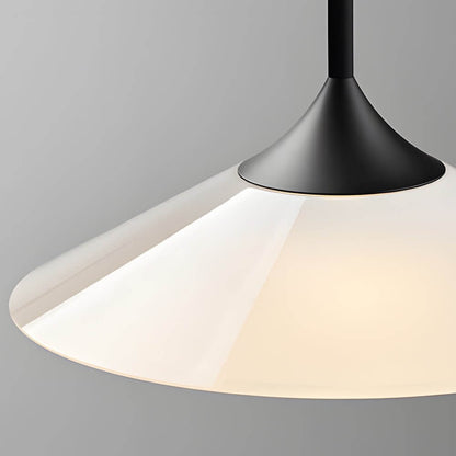 Modern Black Aluminium White Acrylic Cone LED Pendant Light 5W 3000K Minimalist Indoor