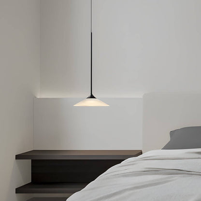Modern Black Aluminium White Acrylic Cone LED Pendant Light 5W 3000K Minimalist Indoor