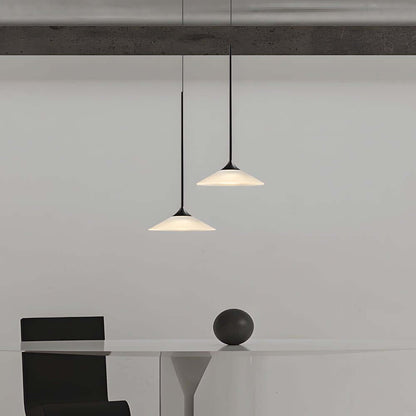 Modern Black Aluminium White Acrylic Cone LED Pendant Light 5W 3000K Minimalist Indoor