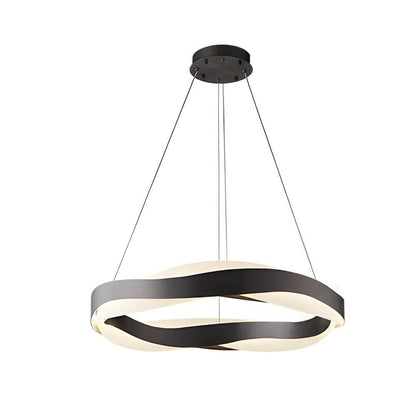 Modern Black Wavy Linear LED Pendant Light Chandelier Dining Room Kitchen Island Living Room