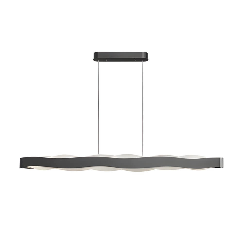 Modern Black Wavy Linear LED Pendant Light Chandelier Dining Room Kitchen Island Living Room