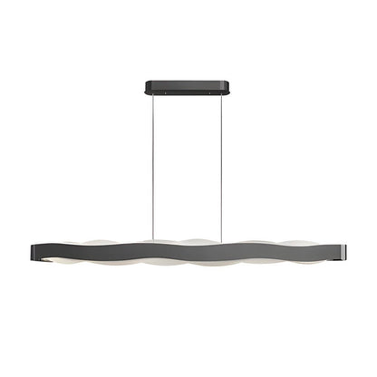 Modern Black Wavy Linear LED Pendant Light Chandelier Dining Room Kitchen Island Living Room