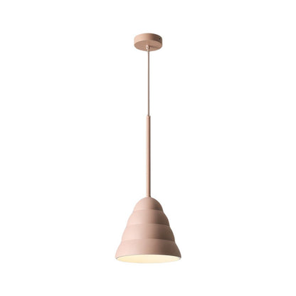 Pink Resin Geometric Pendant Light Metal Arc Arm E27 3000K/4000K 3 Shapes Indoor