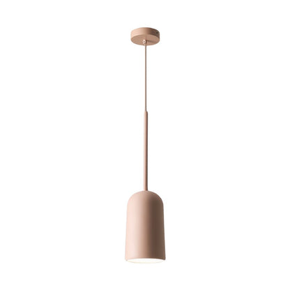 Pink Resin Geometric Pendant Light Metal Arc Arm E27 3000K/4000K 3 Shapes Indoor