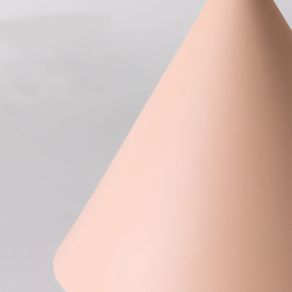 Pink Resin Geometric Pendant Light Metal Arc Arm E27 3000K/4000K 3 Shapes Indoor