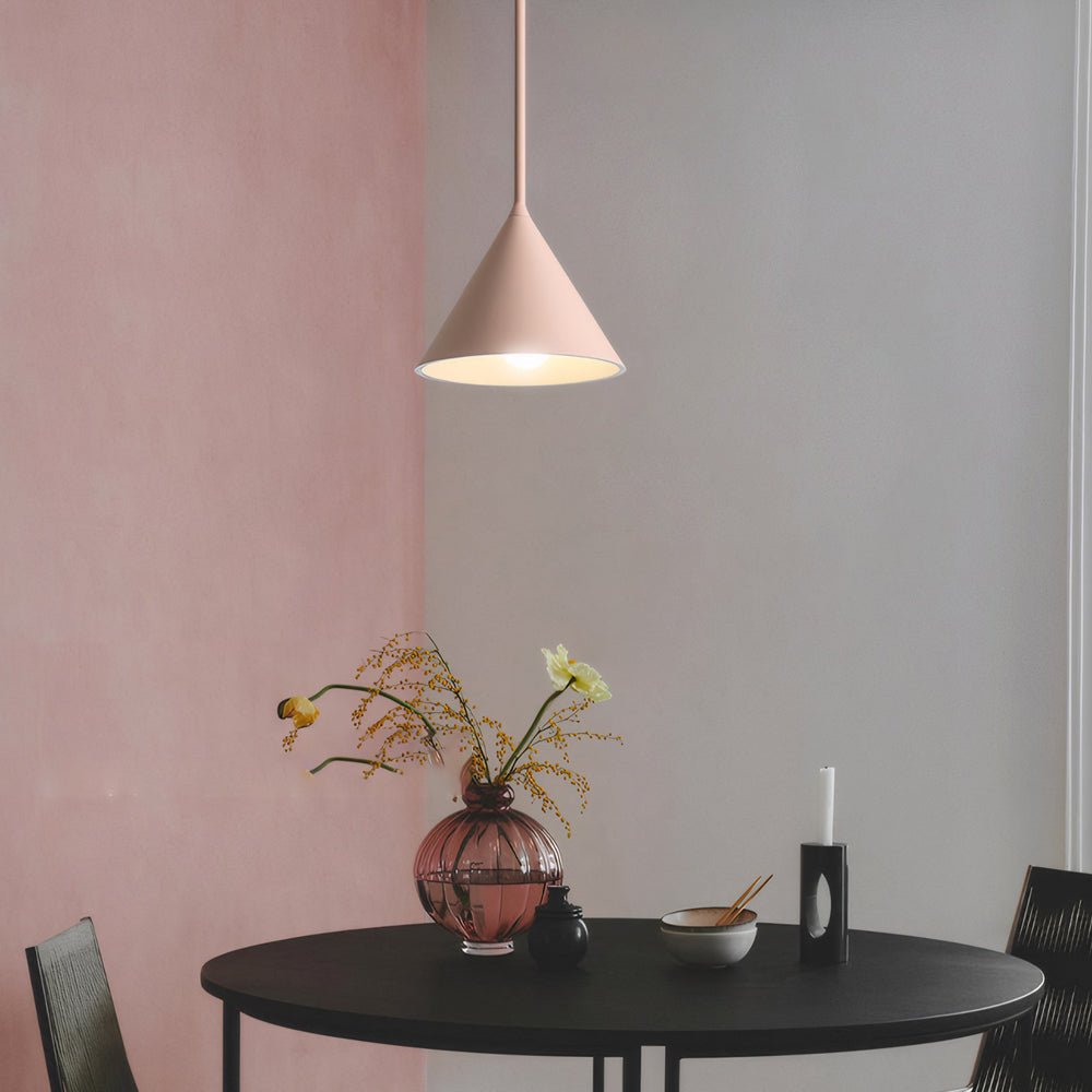 Pink Resin Geometric Pendant Light Metal Arc Arm E27 3000K/4000K 3 Shapes Indoor