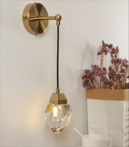 Modern Glass Wall Sconce Gold G9 Minimalist Bedroom Living Room