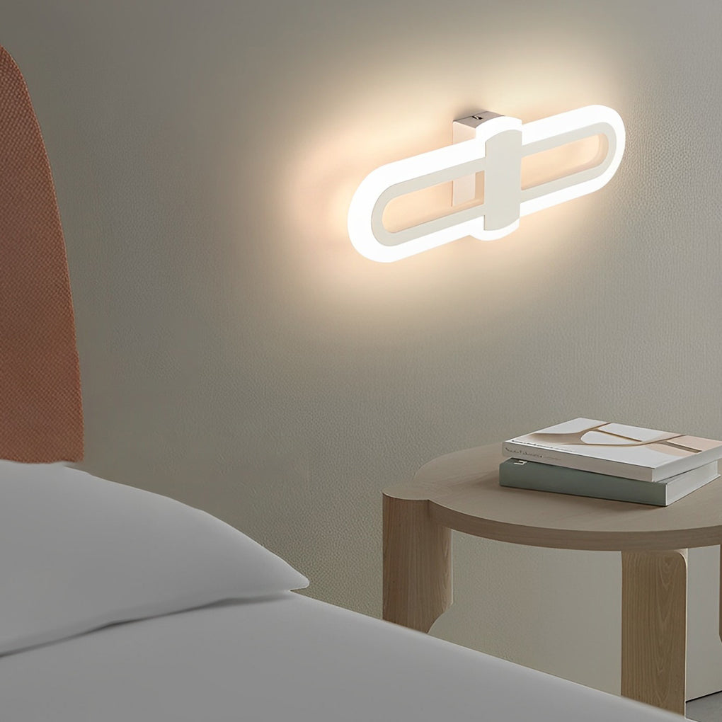 Nordic Geometric LED Wall Sconce Iron Modern Minimalist Bedroom Hallway Black White