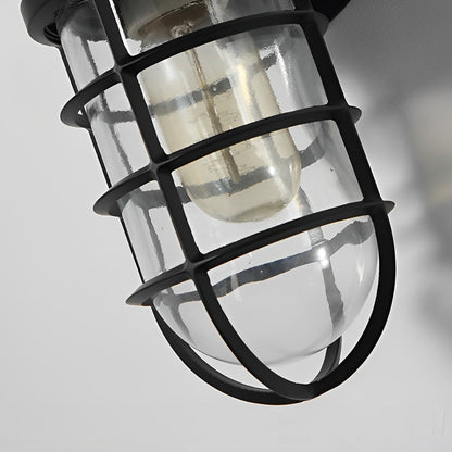 Retro Cage LED Outdoor Wall Sconce Die-Cast Aluminum Glass Black Bronze E27 3000K Indoor Outdoor