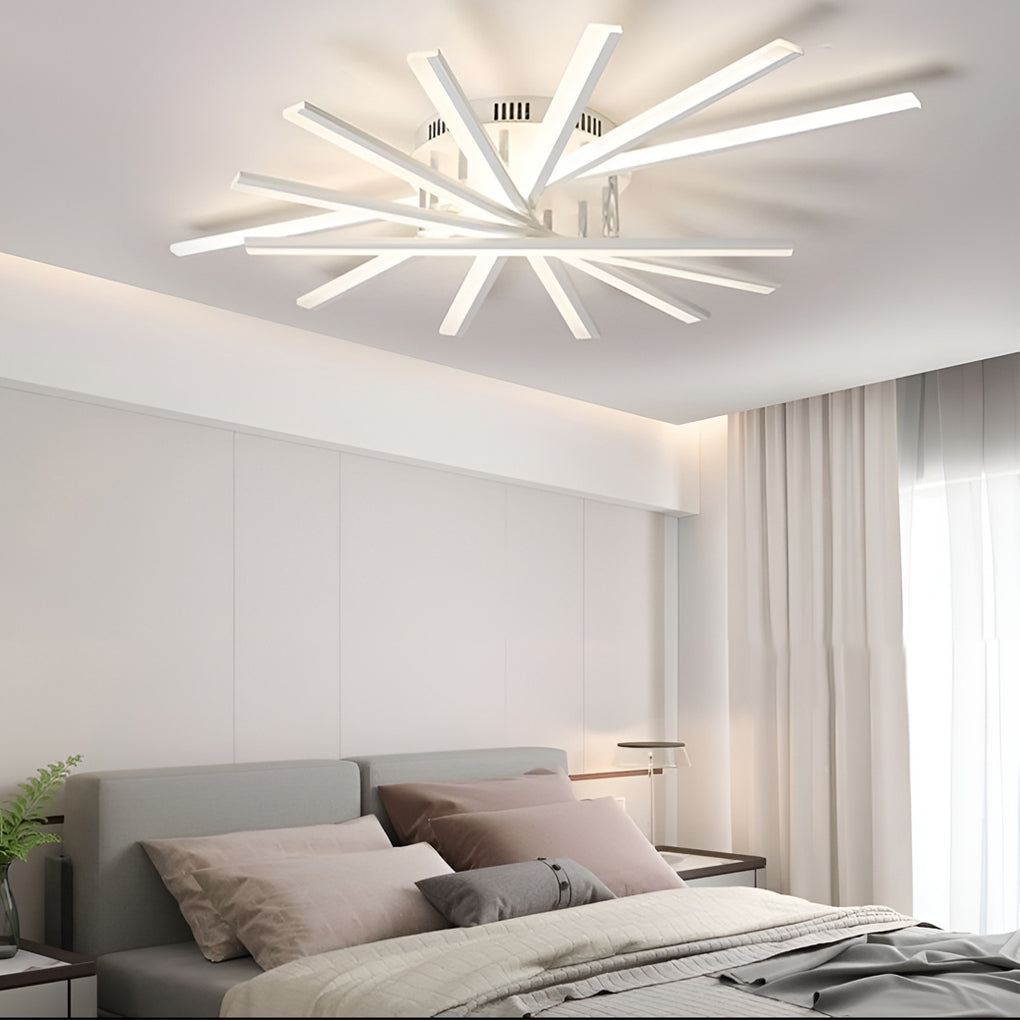 Creative Strip LED Chandelier Nordic Modern Minimalist Iron Acrylic White Stepless Dimmable 43 47 Inch