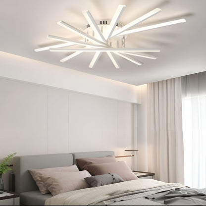Creative Strip LED Chandelier Nordic Modern Minimalist Iron Acrylic White Stepless Dimmable 43 47 Inch