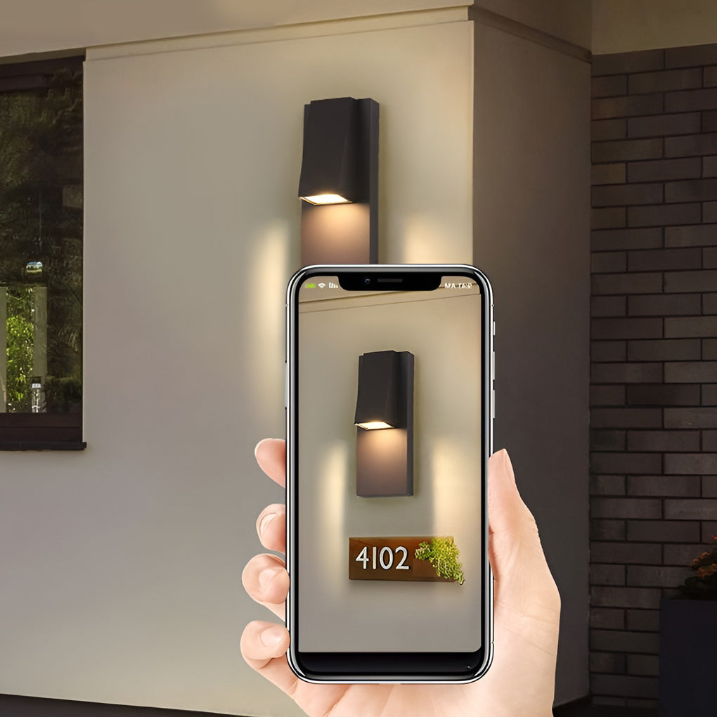 Modern LED Outdoor Wall Sconce Die-Cast Aluminum Glass Shade 18W 3000K 95-265V Black Courtyard Villa