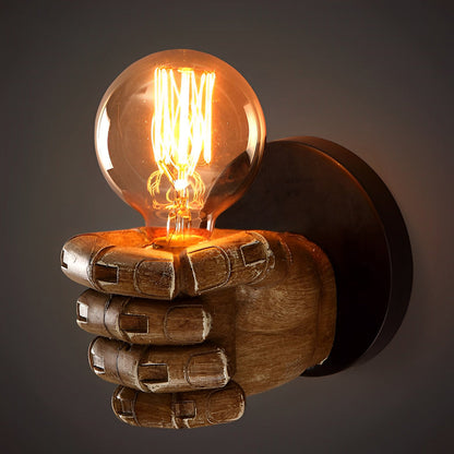 Industrial Resin Fist Wall Sconce Light – Retro Hand Wall Lamp