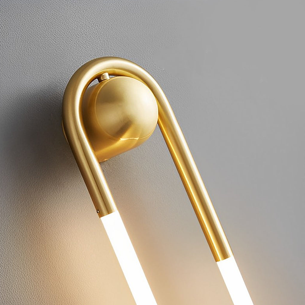 Modern Copper LED Wall Sconce – 3-Step Dimming Minimalist Vertical Wall Light