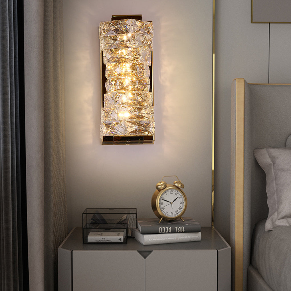 Creative Crystal Three-Step Dimming LED Wall Sconce — Modern Crystal Wall Light