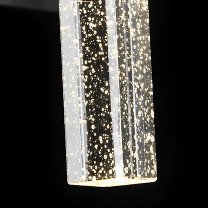 Modern LED Outdoor Wall Sconce Die-Cast Aluminum Crystal Bubble Shade 10W 3000K 90-260V Black