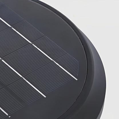 Modern Solar LED Outdoor Wall Sconce Round Flower Aluminum PC Shade IP65 2CCT Black Park Villa Garden
