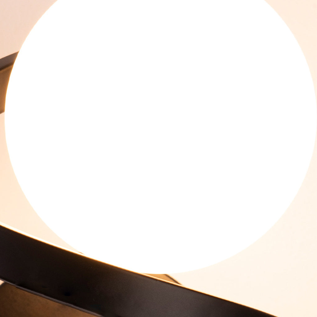 Curved Metal LED Wall Sconce G9 Iron Glass 3000K/6000K Nordic Modern Bedside Black Gold 7.87''