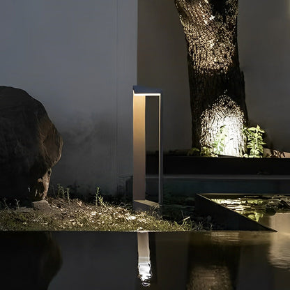 Linear Frame LED Pathway Light Black Aluminum 12W Geometric Outdoor Landscape 3 Heights