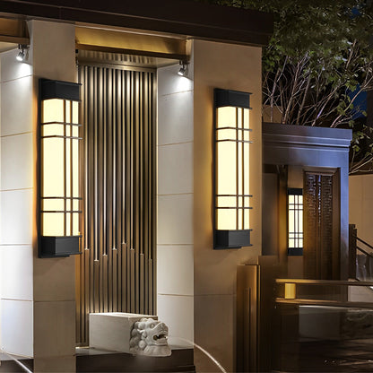 Retro Black Outdoor Wall Sconce Galvanized Steel Acrylic IP65 CRI80 4 Heights 700LM 840LM Garden Villa Yard