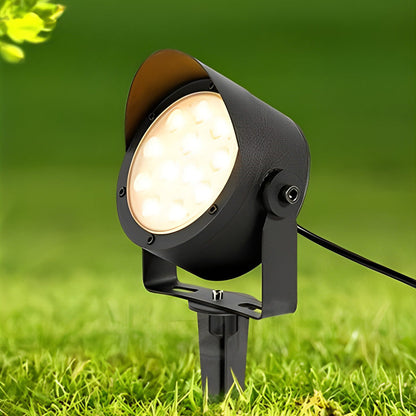 Hardwired LED Outdoor Spotlight 24W Die-Cast Aluminum 3000K IP65 Adjustable Dual Mount Base or Ground Insert