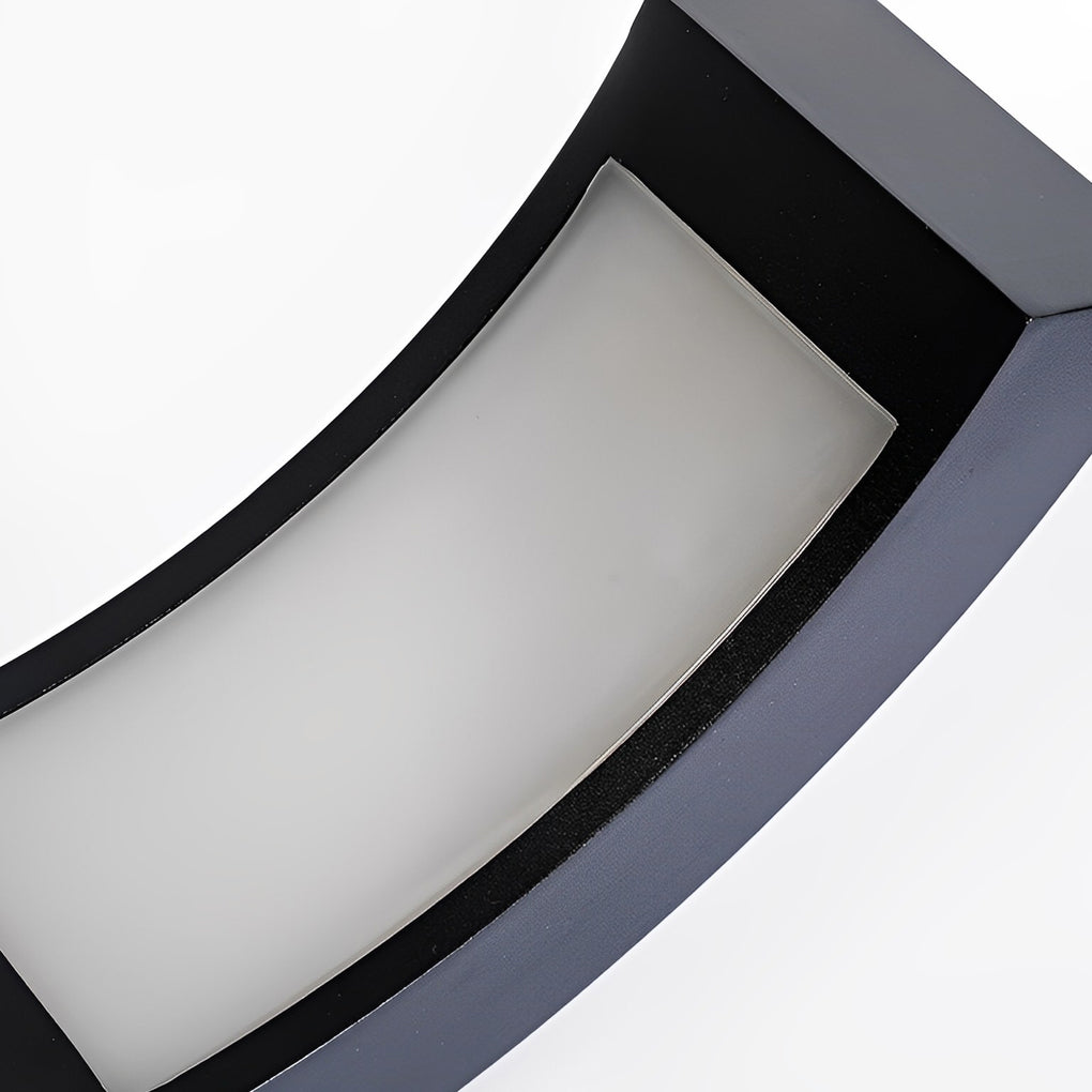 Curved Die-Cast Aluminum LED Path Light Black Minimalist Outdoor Landscape 24'' IP65