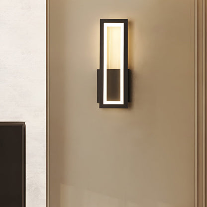Rectangular LED Wall Sconce Minimalist Nordic Modern Bedroom Hallway Black White Gold