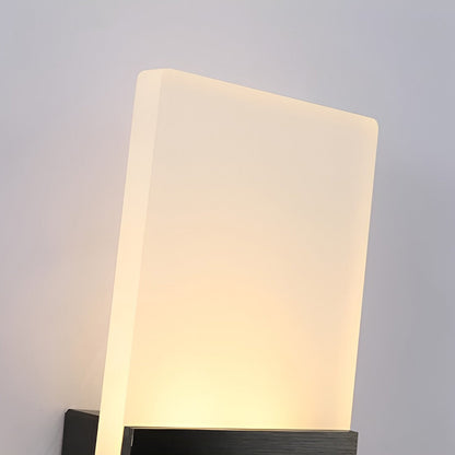 Rectangular LED Wall Sconce Acrylic Modern Minimalist Hardwired Bedroom Hallway Black Gold Silver